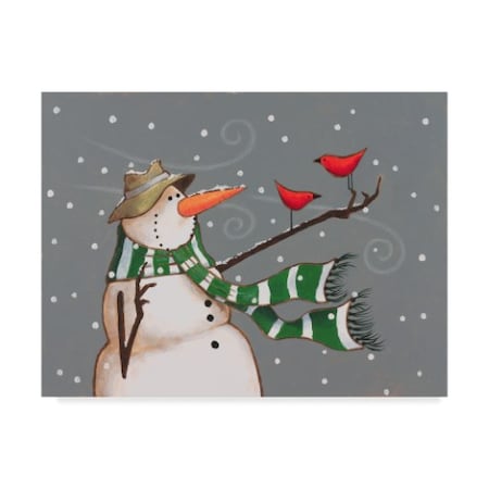 Margaret Wilson 'Snowman Scarf' Canvas Art,14x19